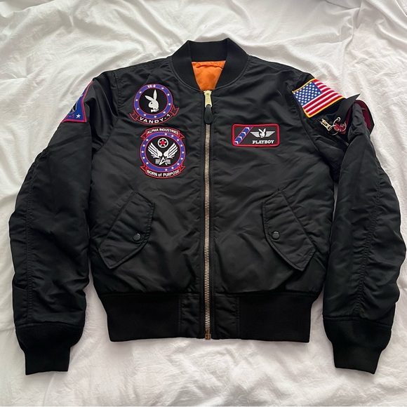 Playboy X Alpha Industry Men’s Vandy-1 Bomber Jacket - Picture 2 of 16